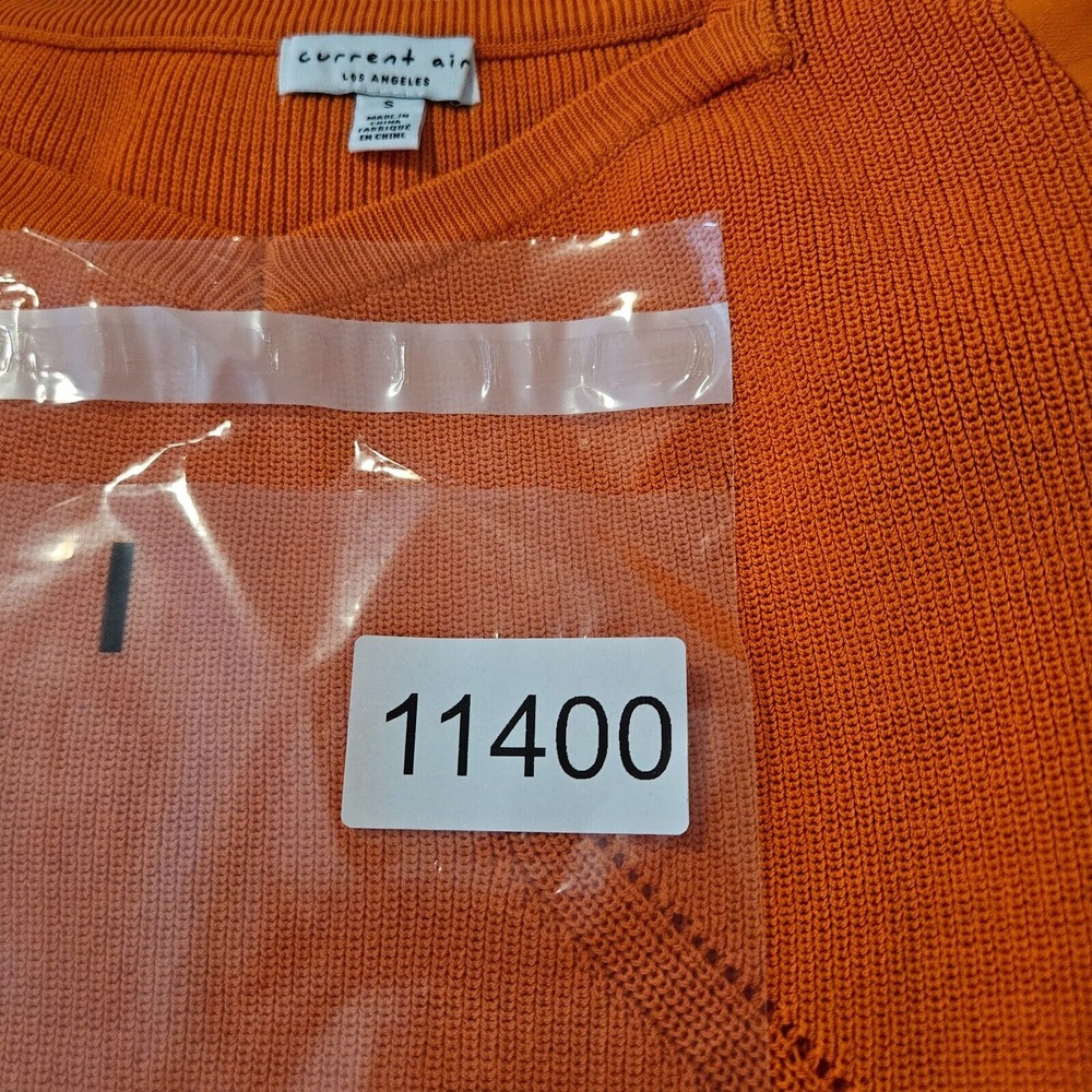 NWOT Current Air‎ Anthropologie Cropped Top Women Small Fringe Sleeve Orange - Picture 12 of 12